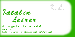 katalin leirer business card